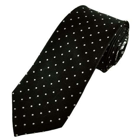 Dior Dots Tie Black and White Silk 